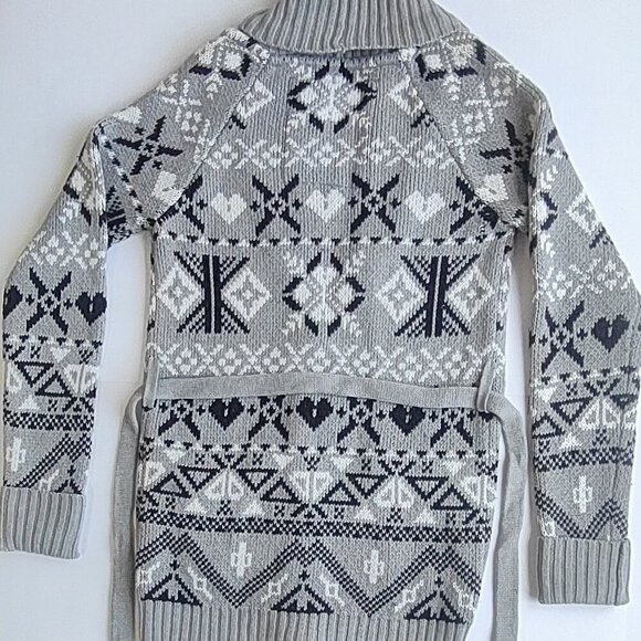 Vintage PINK Victoria's Secret Fair Isle Cardigan Boho Cabin Indie Ski Size XS - Picture 6 of 9